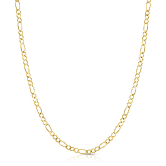 2.0MM FIGARO - SOLID 10K GOLD CHAIN
