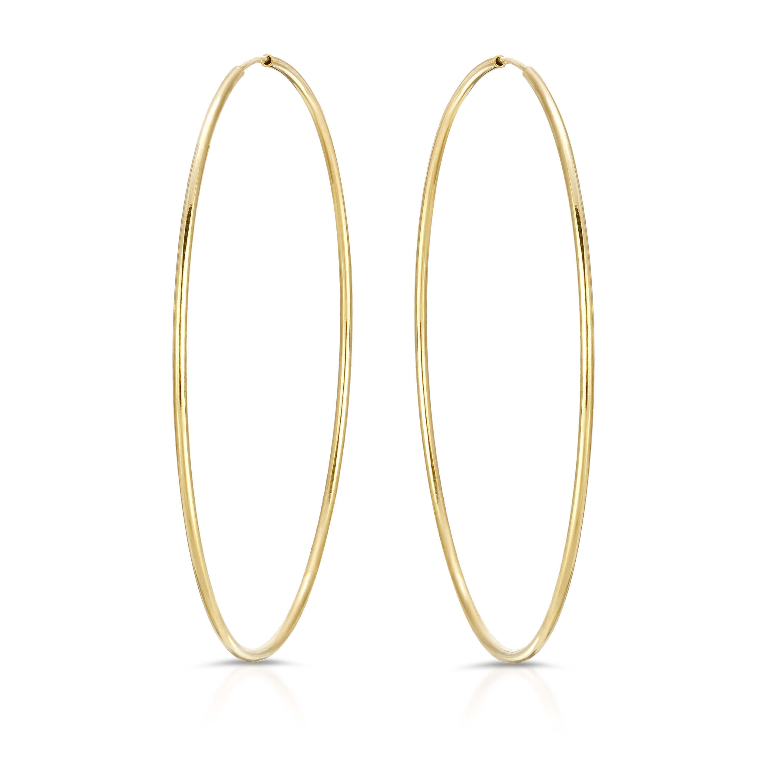 14K GOLD 1MM HOOP EARRINGS