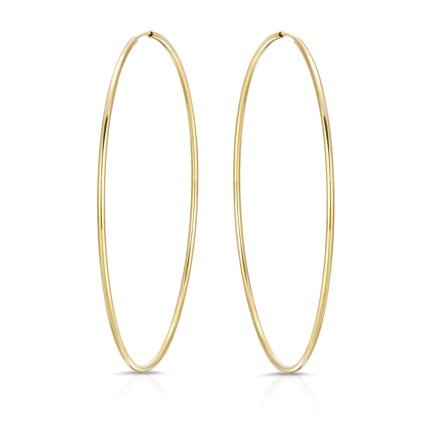 14K GOLD 1MM HOOP EARRINGS