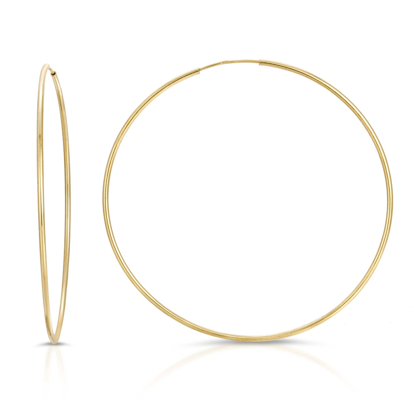 14K GOLD 1MM HOOP EARRINGS