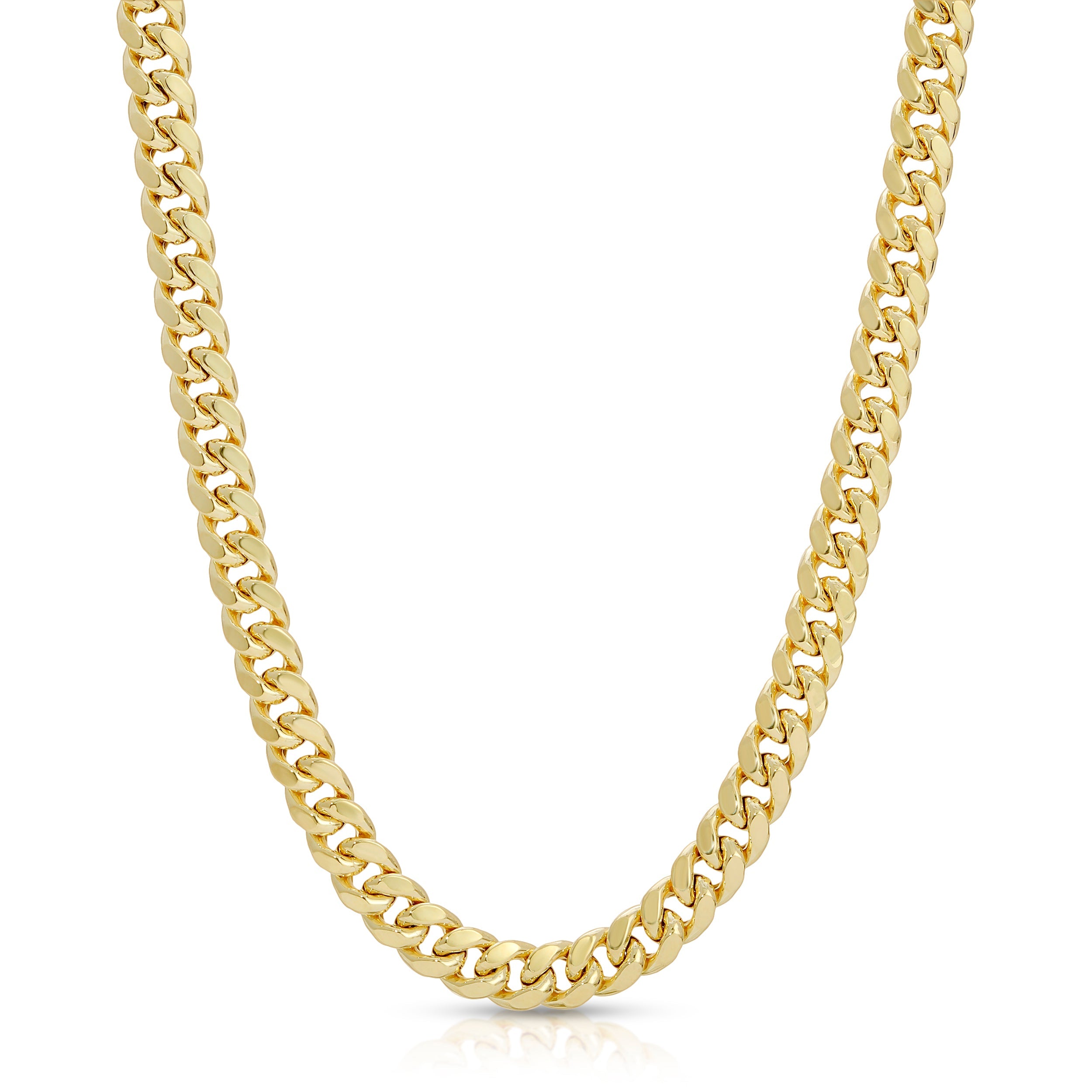 7.5MM MIAMI CUBAN LINK - HOLLOW 10K GOLD CHAIN - BOX CLASP LOCK
