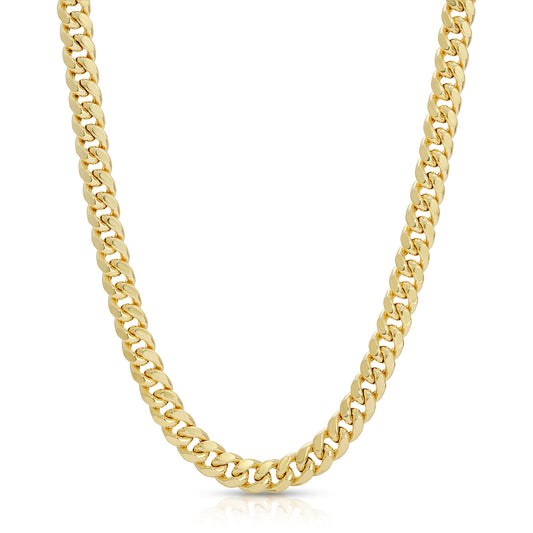 7.5MM MIAMI CUBAN LINK - HOLLOW 10K GOLD CHAIN - BOX CLASP LOCK