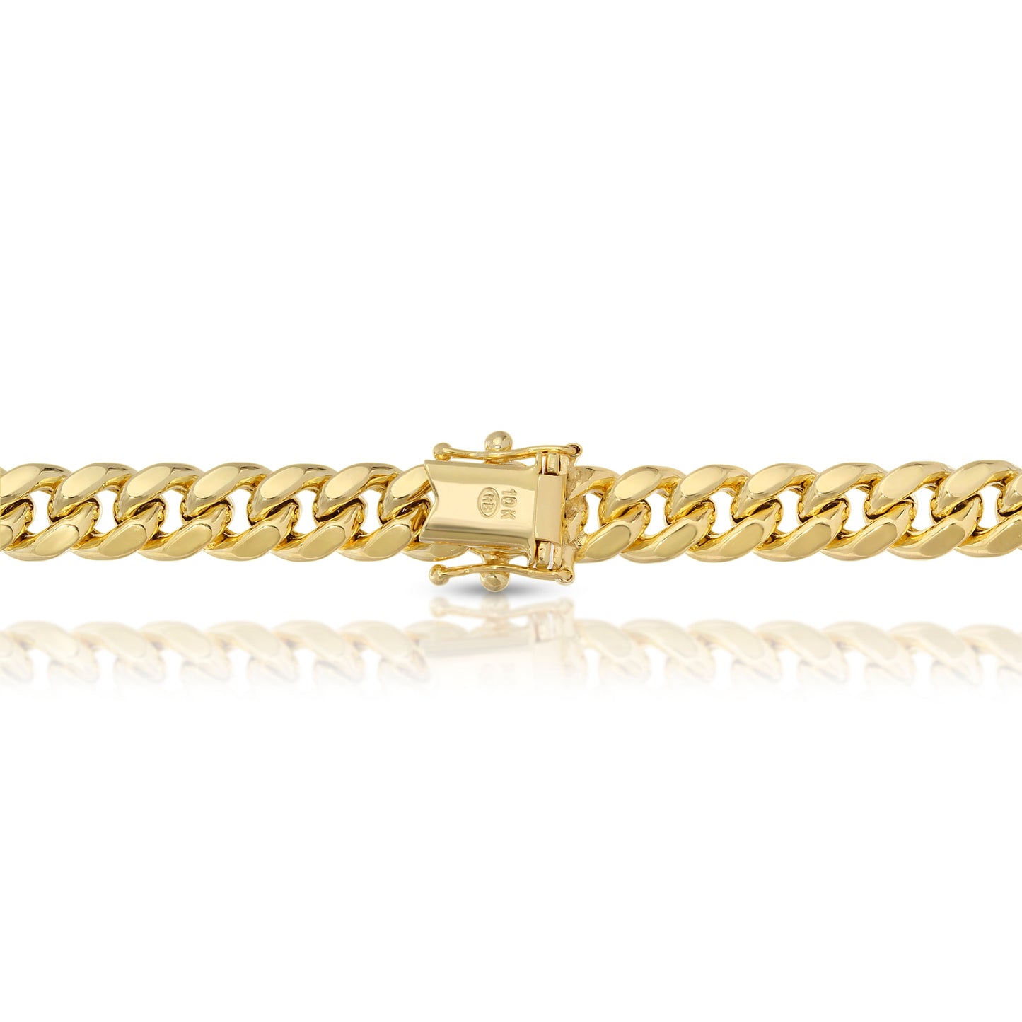 7.5MM MIAMI CUBAN LINK - HOLLOW 10K GOLD CHAIN - BOX CLASP LOCK
