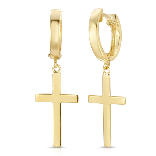 14K GOLD CROSS EARRINGS