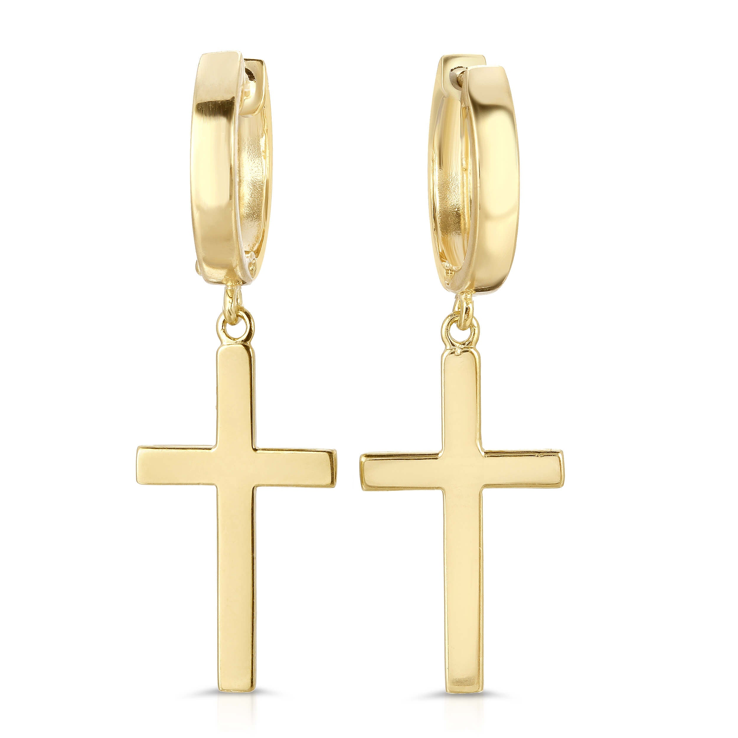 14K GOLD CROSS EARRINGS