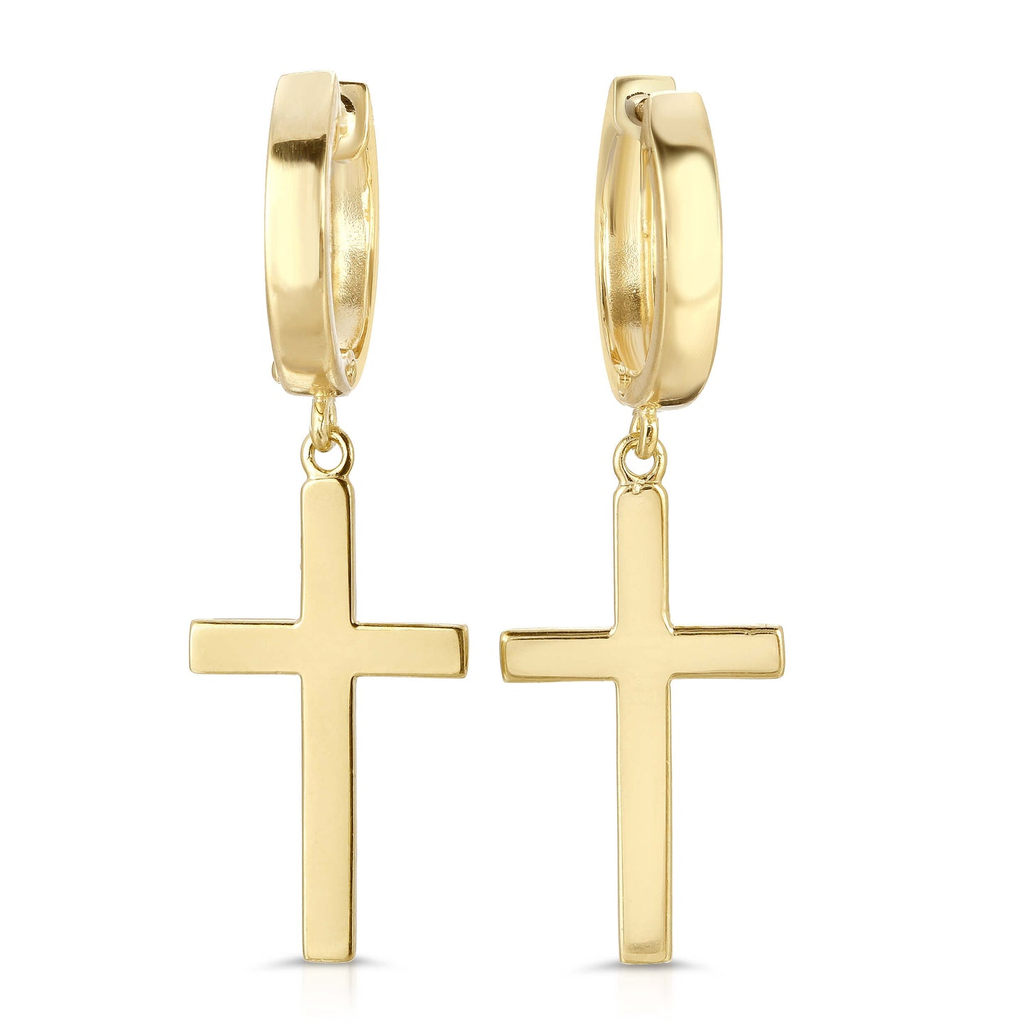 14K GOLD CROSS EARRINGS