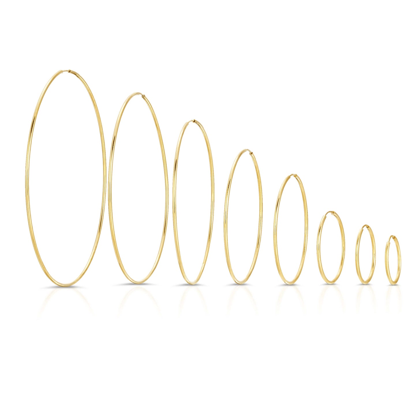 14K GOLD 1MM HOOP EARRINGS