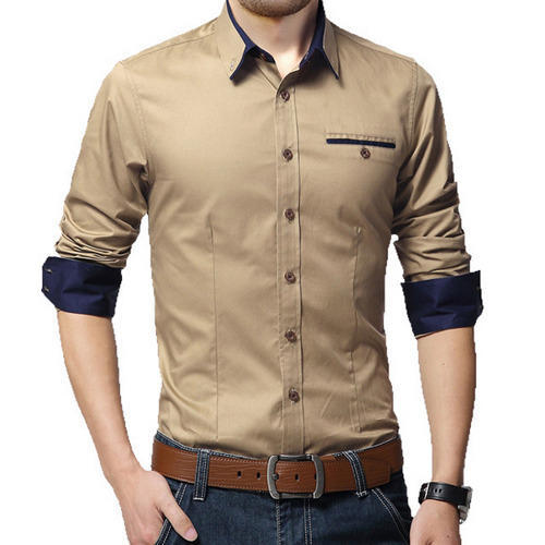 Cotton Plain Mens Casual Shirts